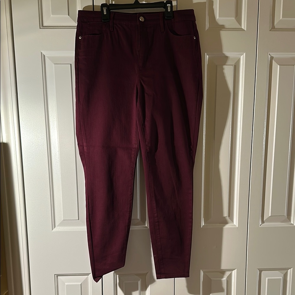 Talbots Burgundy Highy Waist Jeggings Ankle Jeans